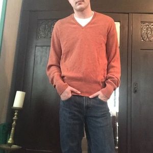 Vintage orange V-Neck Sweater